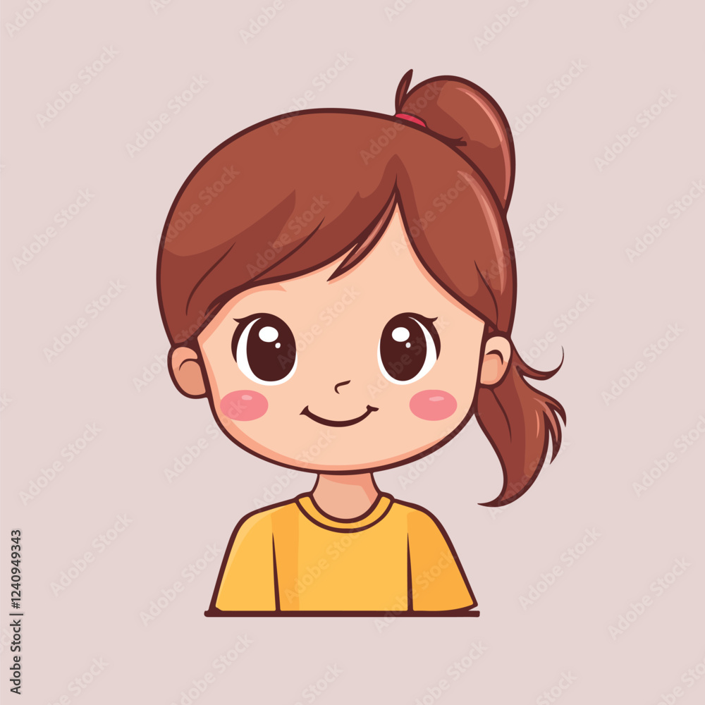 Wonderful girl smile face vector illustration Wonderful girl smile face vector illustration