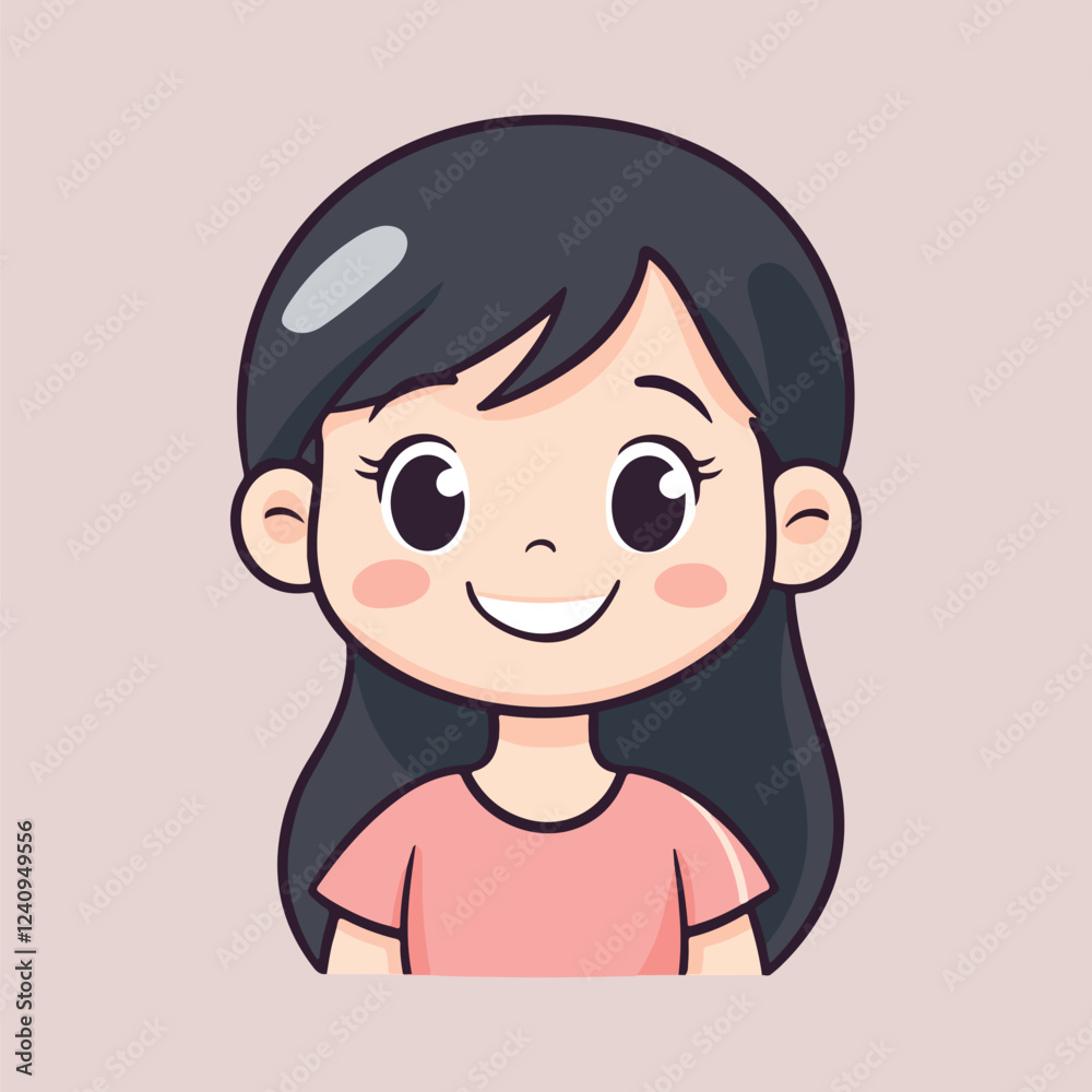 Wonderful girl smile face vector illustration Wonderful girl smile face vector illustration