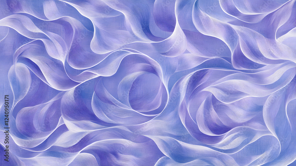 Obraz premium A periwinkle pattern with flowing lines and soft curves, evoking a calming and peaceful atmosphere.