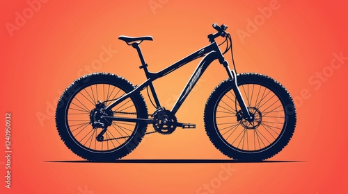 Wallpaper Mural Vector Illustration of Bicycle Silhouette on Vibrant Background with Simple Styling and Distinct Lines Torontodigital.ca