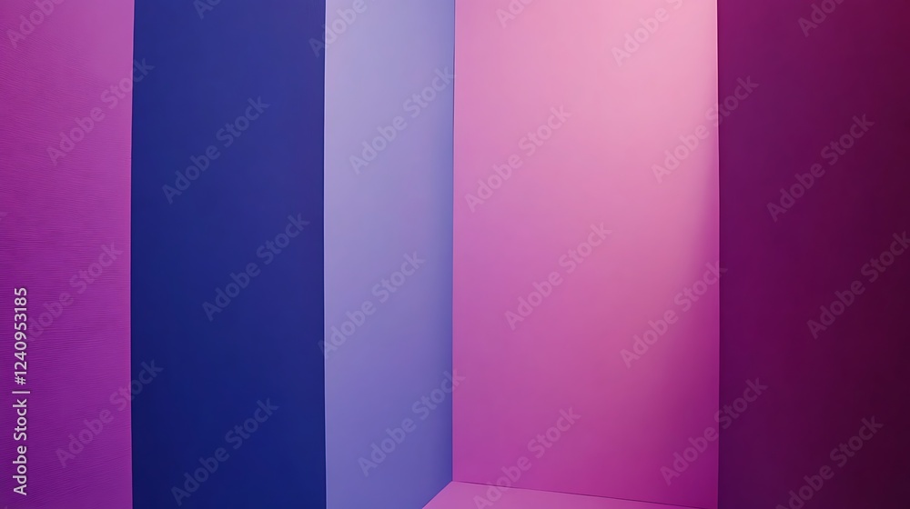 Purple panels, abstract room, light, design Purple panels, abstract room, light, design