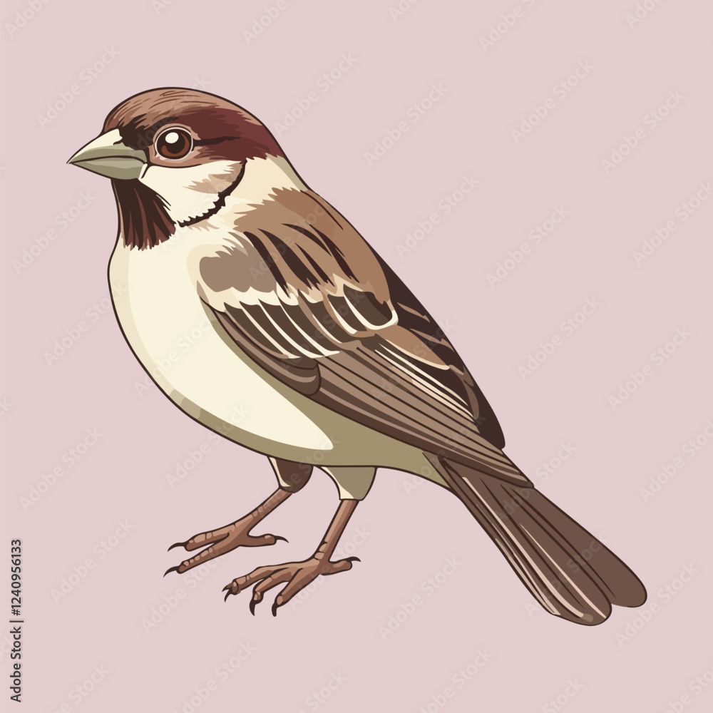 A cute little sparrow vector illustration 