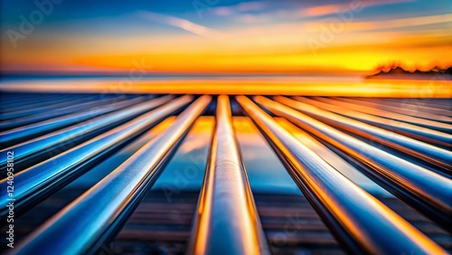 Abstract Metallic Parallel Bars Landscape - Gradient Color Texture Background