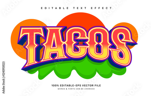 Tacos editable text effect template