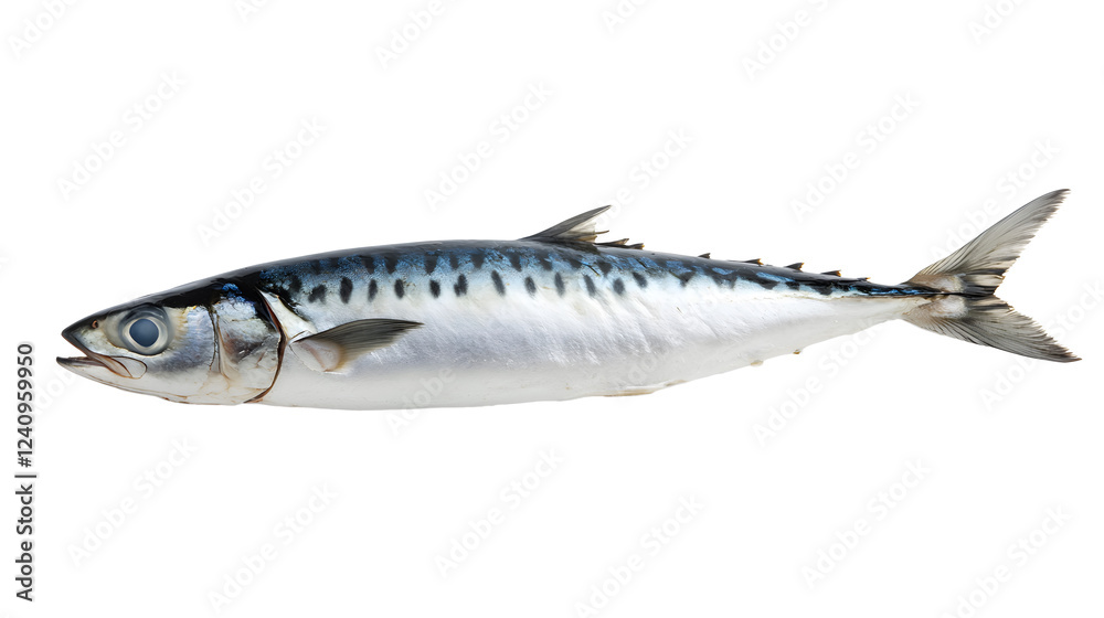 a single sardine with silvery scales and a fresh look against an isolated white background
a single sardine with silvery scales and a fresh look against an isolated white background