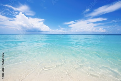 Bimini Island Beach Landscape with Blue Waters and Sky: Perfect View for Travelers