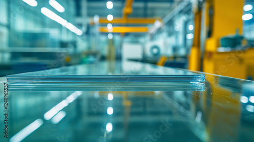 Wallpaper Mural "Transparent and polished glass panes in a glass polishing factory, showcasing the fine details and smooth finish of the glass."

 Torontodigital.ca