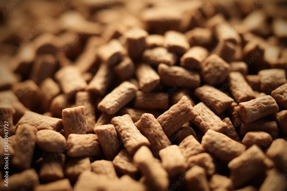 Brown Dry Pet Food Kibble for Cats and Dogs - Closeup of Scoop with Meal Brown Dry Pet Food Kibble for Cats and Dogs - Closeup of Scoop with Meal