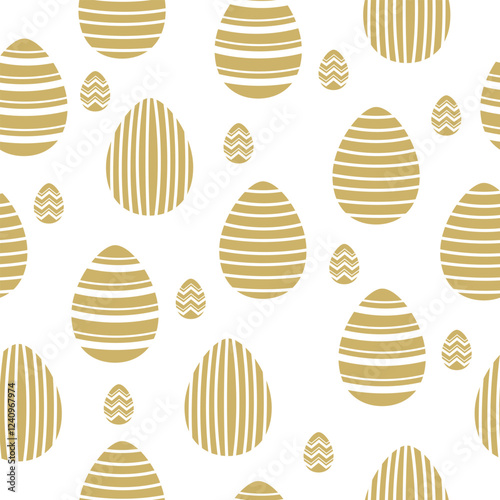 Seamless pattern with colorful easter eggs. Cute holiday texture. Vector flat illustration on white background