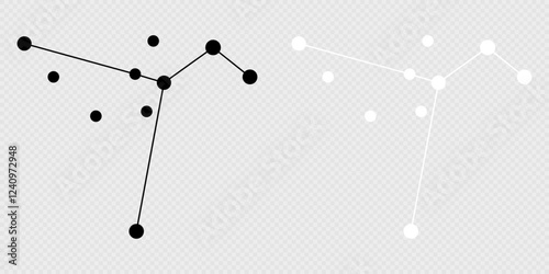 Columba constellation map set. Vector illustration.