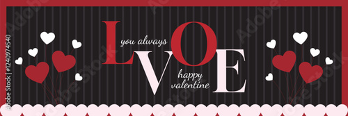 Valentine's Day banner template sweethearts and on the ark background