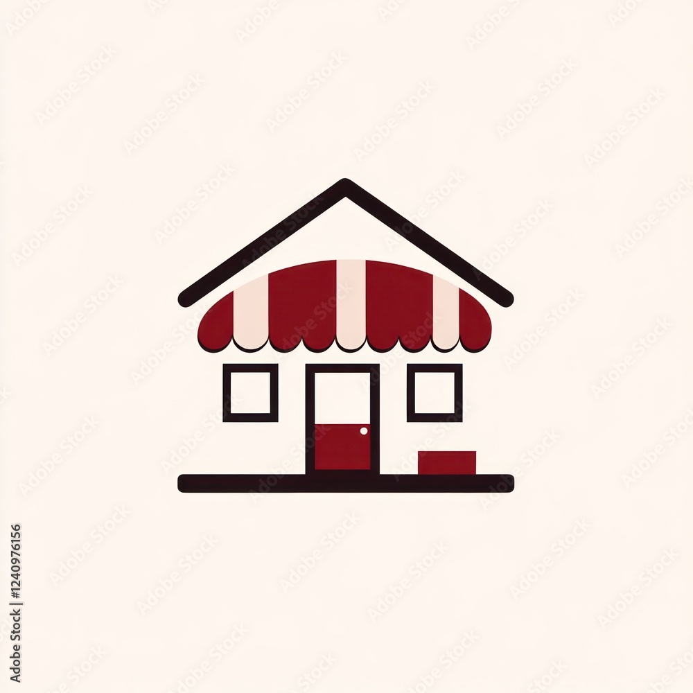 Fototapeta premium Simple shop storefront; small business; delivery box