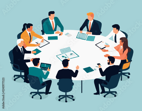 Modern Business Meeting Scene with Diverse Teamwork