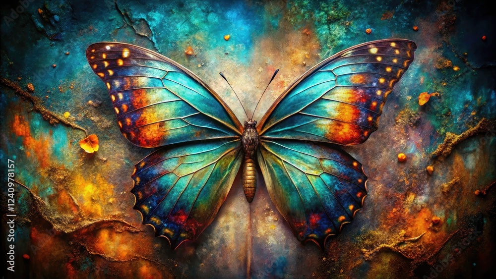 Obraz premium Abstract butterfly photo: grunge texture, high-resolution depth of field.