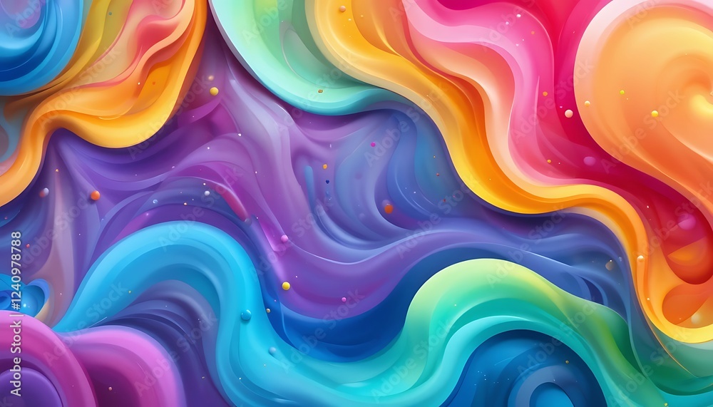Obraz premium Abstract Colorful Swirling Fluid Paint Design