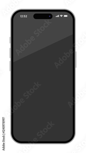 スマートフォンの液晶画面のシンプルなモックアップのベクターイラスト