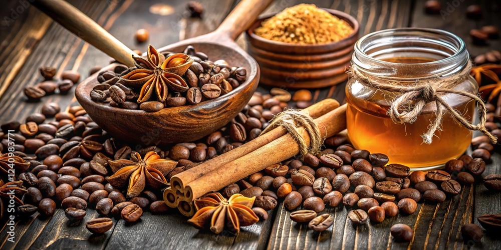 Honeyed coffee spice blend for fall baking. Honeyed coffee spice blend for fall baking.