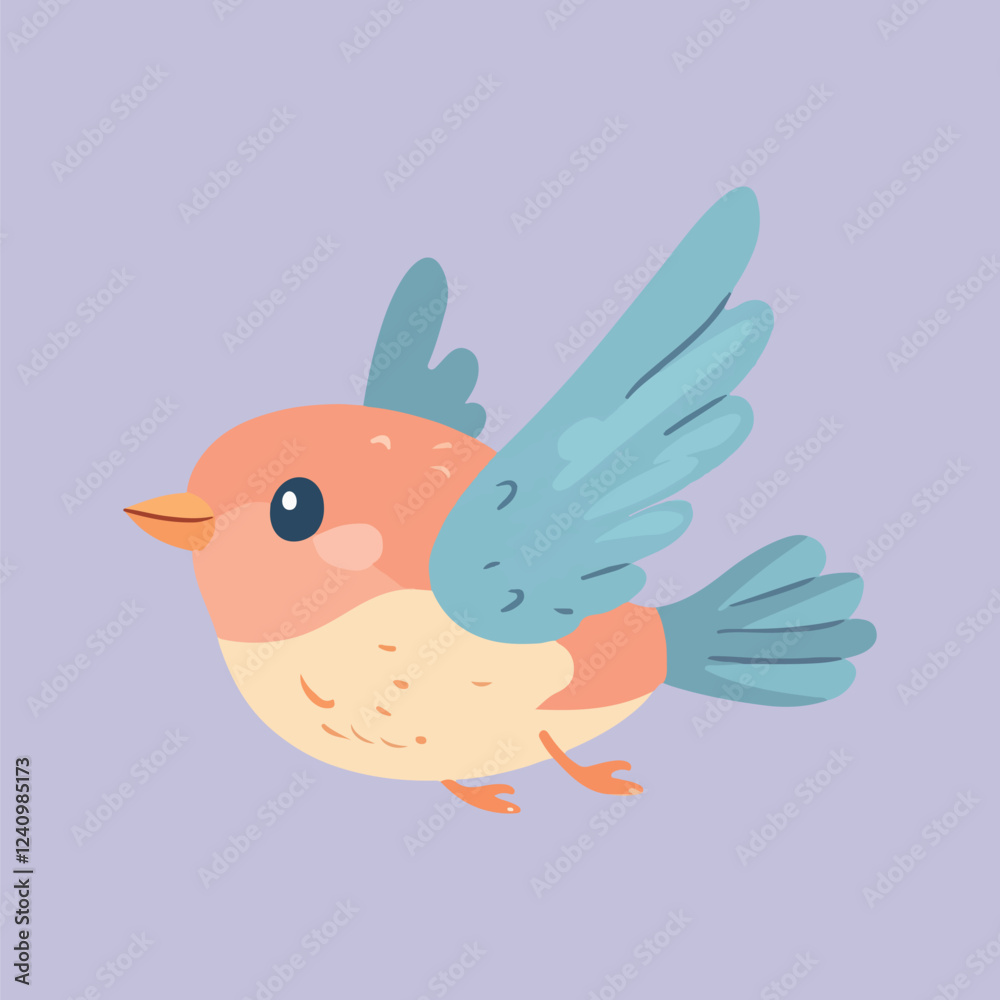 Fototapeta premium A Cute bird flying vector Illustration
