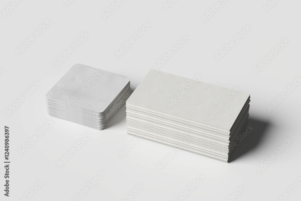 Square round corner business card, mock up template for, Business card Square round corner business card, mock up template for, Business card