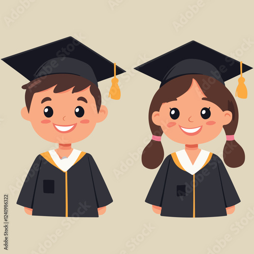 Happy Graduates Celebrating Achievement vector illustartion 