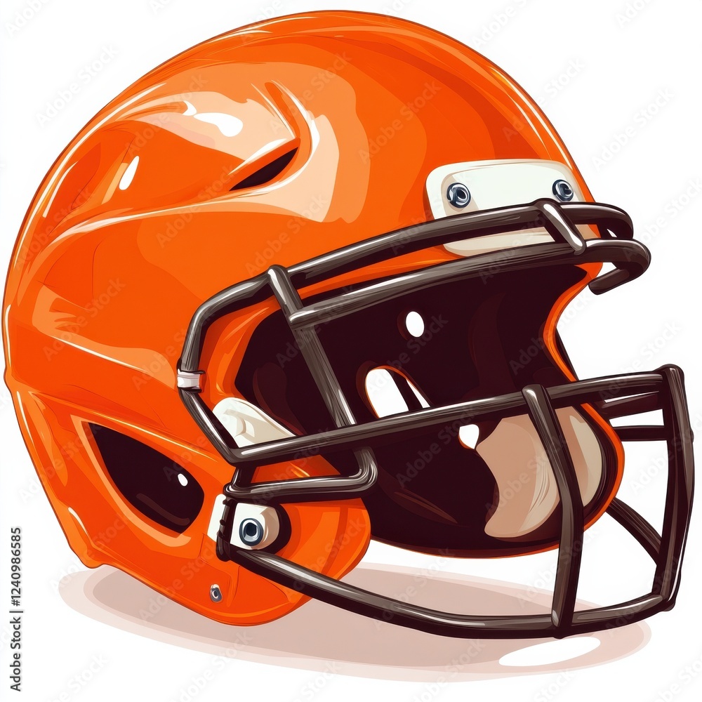 Fototapeta premium Bright orange football helmet for sports.