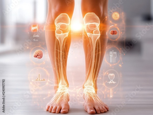 A health concept focusing on leg anatomy.