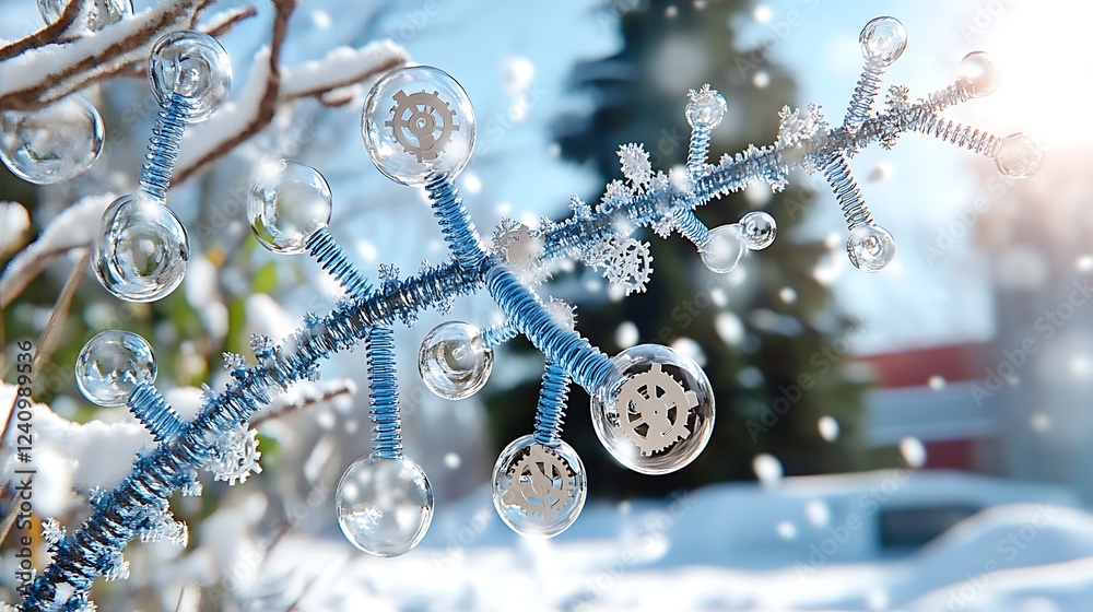 Intricate Molecular Structure in Winter Wonderland Crystalline Gears and Bubbles Intricate Molecular Structure in Winter Wonderland Crystalline Gears and Bubbles