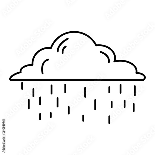 rain cloud line art vector