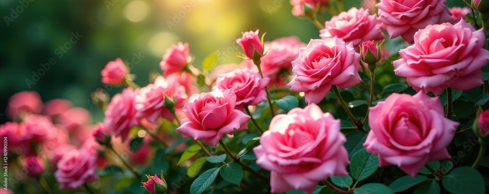 A cascade of fragrant roses cascading down a slope, roses, slope A cascade of fragrant roses cascading down a slope, roses, slope