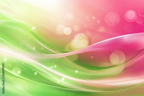 a bold green and pink abstract background filled with dynamic lighting effects, creating an energetic and lively atmosphere that captivates the viewer