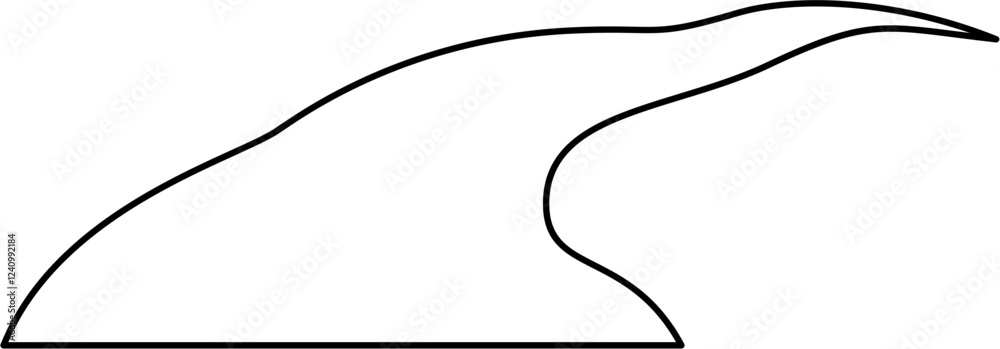 Fototapeta premium River Waterway Outline Coloring