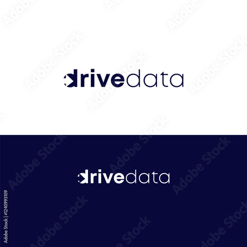 DriveData Logo Design Minimalist, Modern, Data, Drive, Technology, Innovation, Business, Branding