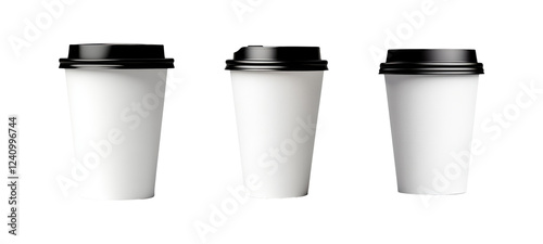 Wallpaper Mural Set of white disposable coffee cups isolated on transparent background  Torontodigital.ca