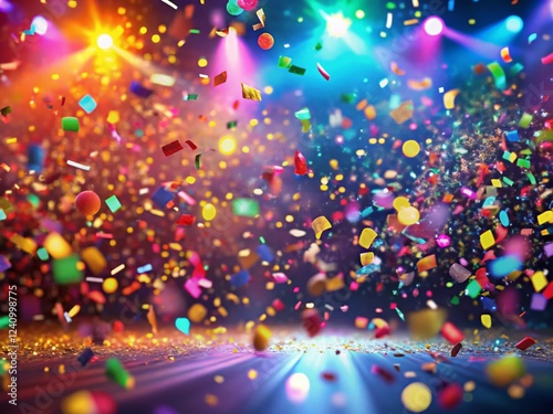Confetti Rain Party Celebration Loop 4K Wallpaper: Vibrant Festive Background