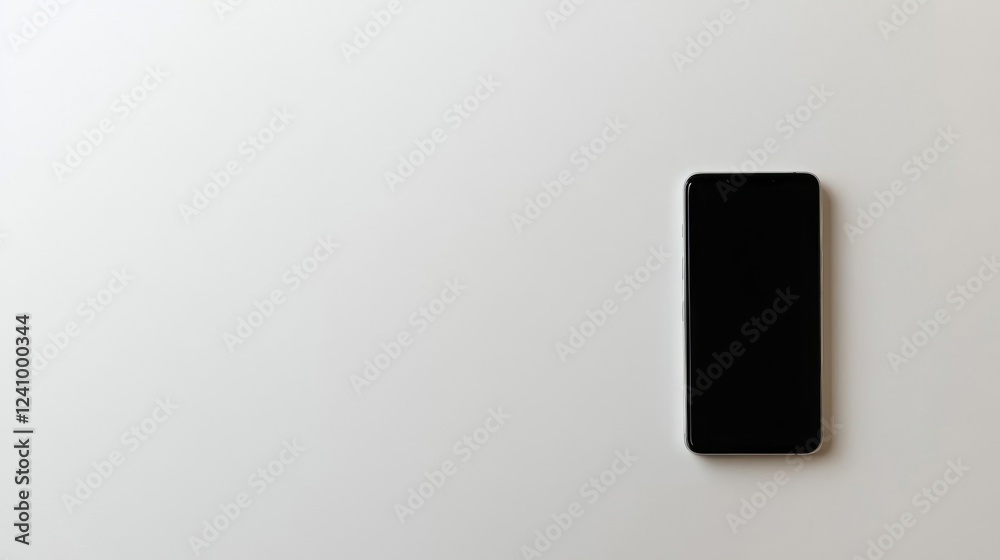 Black Smartphone on White Background Black Smartphone on White Background