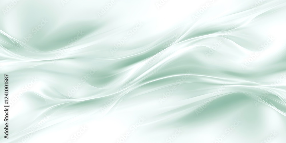 Seamless Mint Green 3D Low Profile Style Delicate Gentle Light Wave Texture Pattern Background