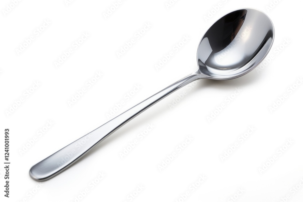 Close-up of Silver Metal Ladle, Isolated on White Background. Perfect Tool for Soup Preparation in Kitchen Utensil Collection Close-up of Silver Metal Ladle, Isolated on White Background. Perfect Tool for Soup Preparation in Kitchen Utensil Collection
