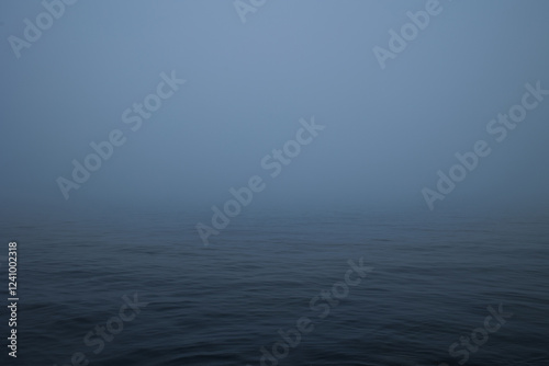 blue sea ocean in fog. natural solid background