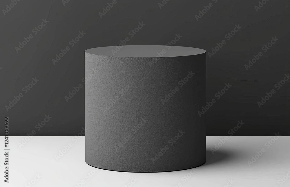 Blank round geometric shape cylinder podium platform on paper cut abstract pure black minimal geometric shape background Blank round geometric shape cylinder podium platform on paper cut abstract pure black minimal geometric shape background