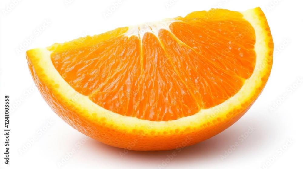 Bright Orange Slice on White Background Bright Orange Slice on White Background