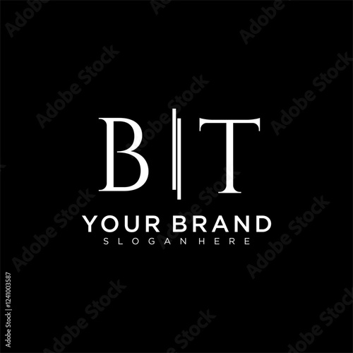 BT letter monogram logo with bussines style dsign