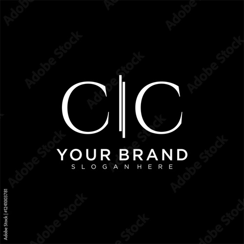 CC letter monogram logo with bussines style dsign