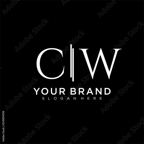 CW letter monogram logo with bussines style dsign