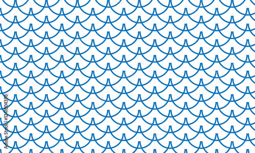 abstract blue outline fish scale pattern suitable for background.