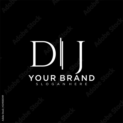 DJ letter monogram logo with bussines style dsign