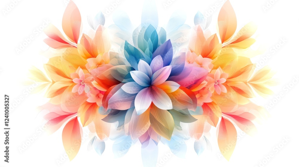 Obraz premium Colorful abstract floral design with soft textures and vibrant hues in 4K quality