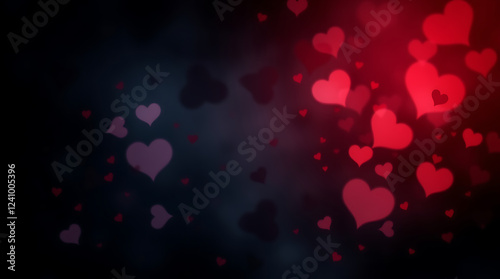 Wallpaper Mural Romantic Hearts: A Valentine's Day Abstract Background of Passion and Love.  Perfect for romantic designs, cards, and more. Torontodigital.ca