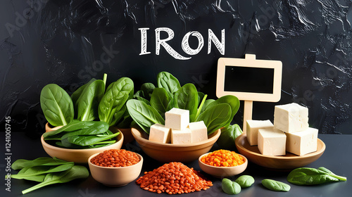 Healthy Plant-Based Iron Sources with Fresh Spinach and Tofu