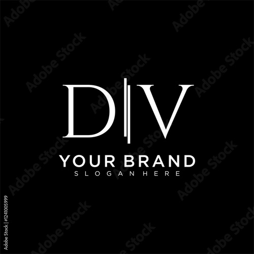 DV letter monogram logo with bussines style dsign