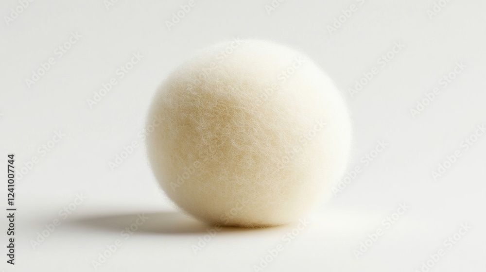 White Textured Sphere on Off-White Background